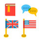 Language School Flat Education Icons Set - GraphicRiver Item for Sale