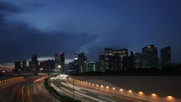 Time lapse of Singapore Business District during rush hour 4K