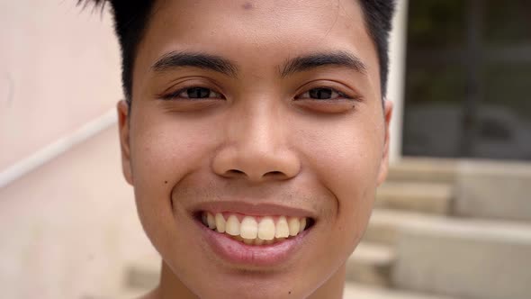 Asian Teenager Smiling Happy