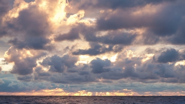 Clouds Over The Sea At Sunset