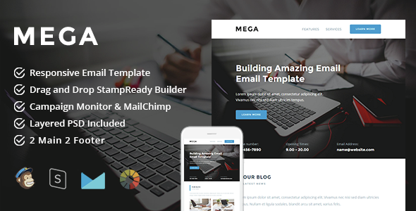 Mega - Responsive Email + StampReady Builder