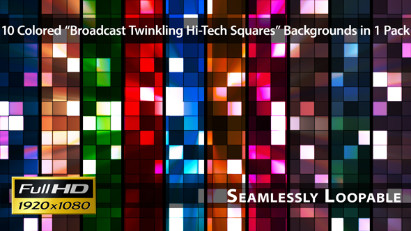 Broadcast Twinkling Hi-Tech Squares - Pack 01