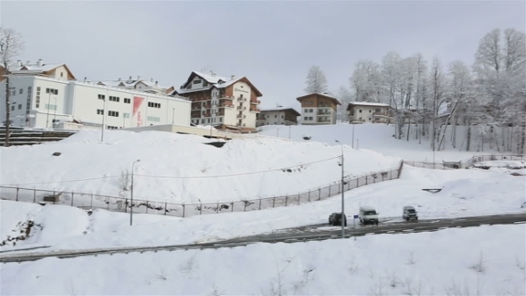 Winter Panorama Hotels In Roza Khutor Plateau