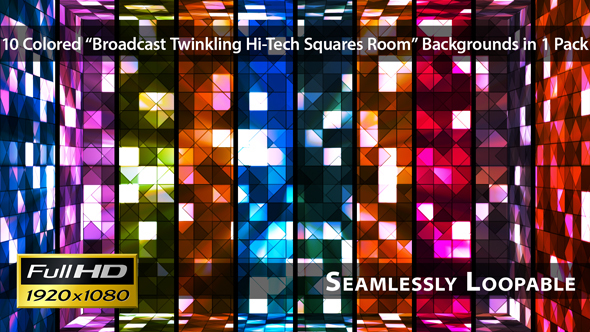 Broadcast Twinkling Hi-Tech Squares Room - Pack 01