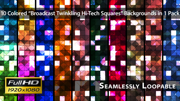 Broadcast Twinkling Hi-Tech Squares - Pack 02