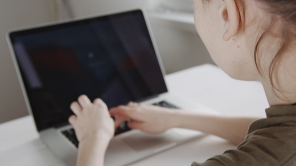 Businesswoman Hands Working On Laptop Computer 