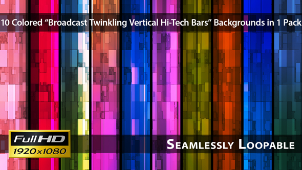 Broadcast Twinkling Vertical Hi-Tech Bars - Pack 01