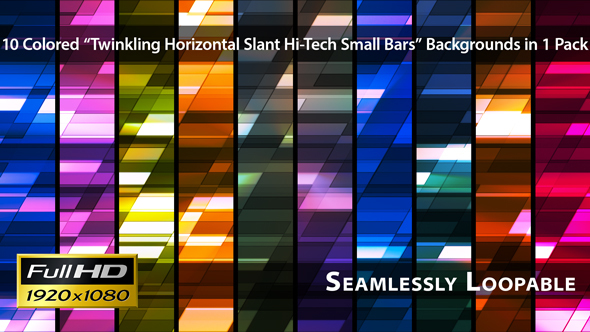 Twinkling Horizontal Slant Hi-Tech Small Bars - Pack 01