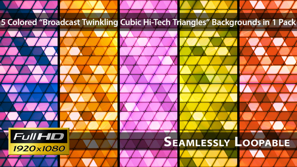 Broadcast Twinkling Cubic Hi-Tech Triangles - Pack 01