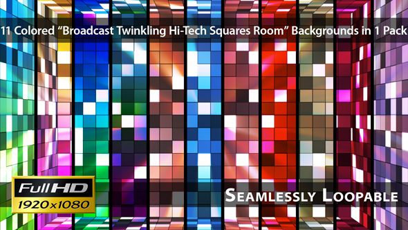 Broadcast Twinkling Hi-Tech Squares Room - Pack 02