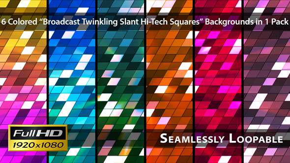 Broadcast Twinkling Slant Hi-Tech Squares - Pack 02