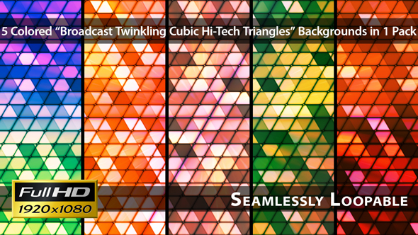 Broadcast Twinkling Cubic Hi-Tech Triangles - Pack 02