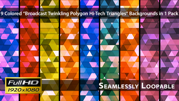 Broadcast Twinkling Polygon Hi-Tech Triangles - Pack 01