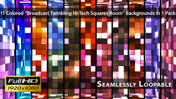 Broadcast Twinkling Hi-Tech Squares Room - Pack 03