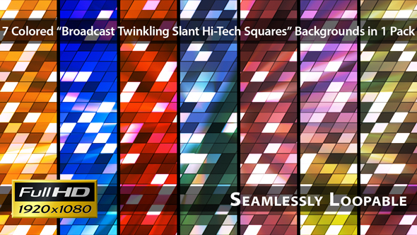 Broadcast Twinkling Slant Hi-Tech Squares - Pack 03