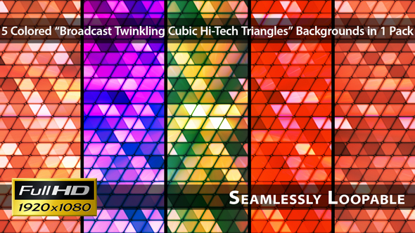 Broadcast Twinkling Cubic Hi-Tech Triangles - Pack 03