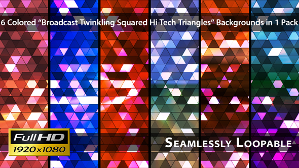 Broadcast Twinkling Squared Hi-Tech Triangles - Pack 03