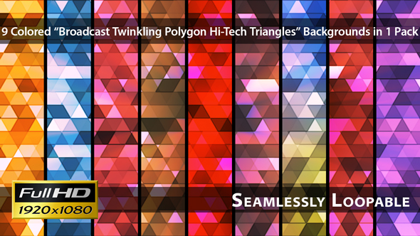Broadcast Twinkling Polygon Hi-Tech Triangles - Pack 02