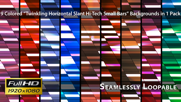 Twinkling Horizontal Slant Hi-Tech Small Bars - Pack 03