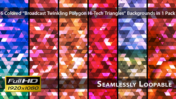 Broadcast Twinkling Polygon Hi-Tech Triangles - Pack 03