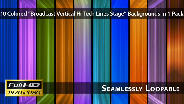 Broadcast Vertical Hi-Tech Lines Stage - Pack 01