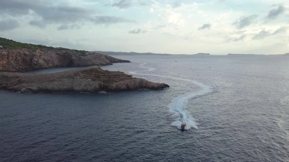 Ibiza drone coast view (Spain)