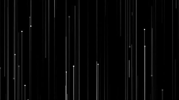 Minimalist Black Background with Vertical Lines and Spheres