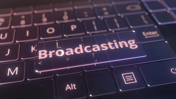 Futuristic Computer Keyboard and Transparent Broadcasting Key alt