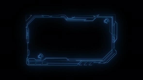 Hud Frame Digital Technology Plexus Lines, Alpha Channel