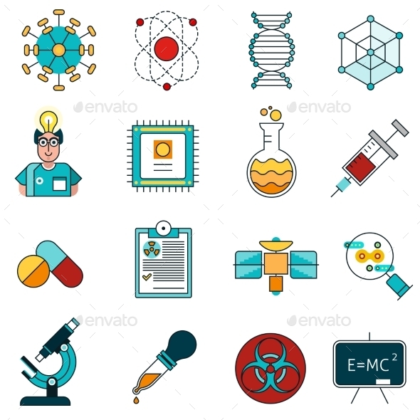 Science Line Icons Set