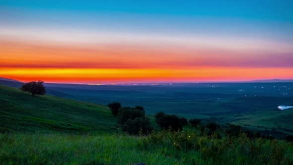 Sunset With a View Of The Shymkent City, Kazakhstan