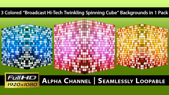 Broadcast Hi-Tech Twinkling Spinning Cube - Pack 01