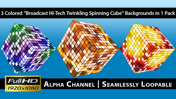 Broadcast Hi-Tech Twinkling Spinning Cube - Pack 03