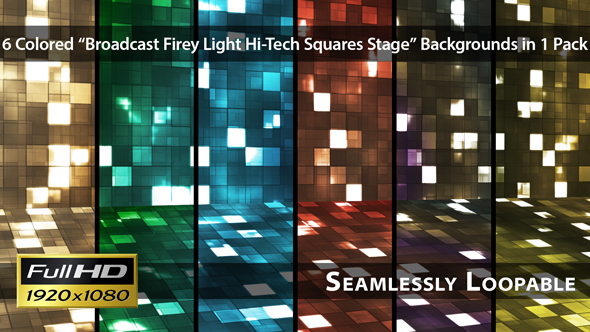 Broadcast Firey Light Hi-Tech Squares Stage - Pack 02