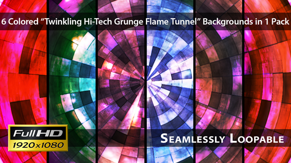 Twinkling Hi-Tech Grunge Flame Tunnel - Pack 01