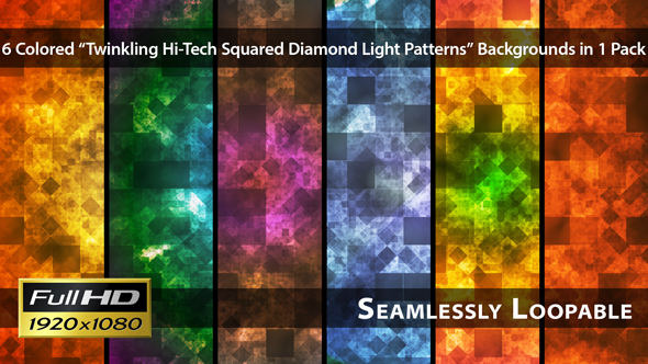 Twinkling Hi-Tech Squared Diamond Light Patterns - Pack 01
