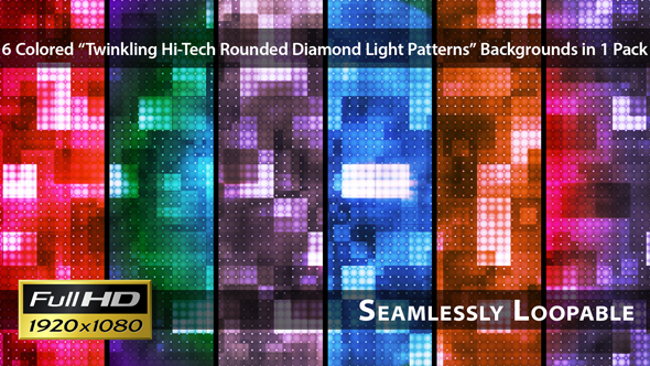 Twinkling Hi-Tech Rounded Diamond Light Patterns - Pack 01