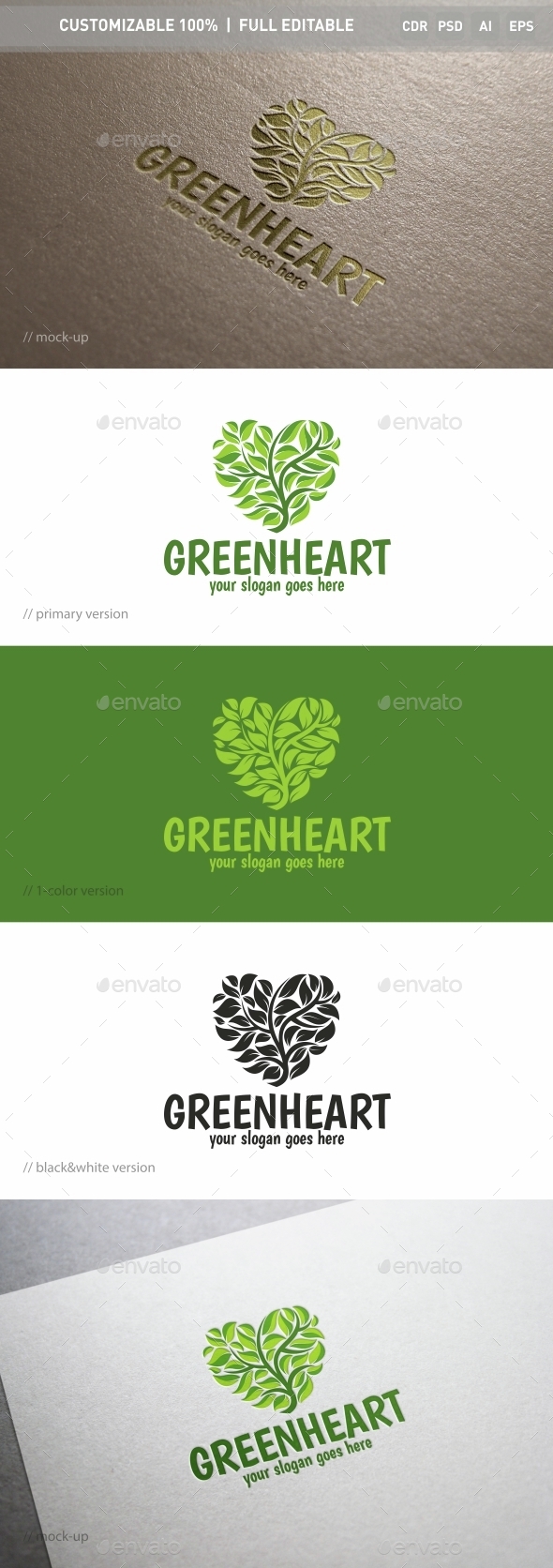 Green Heart Logo Template