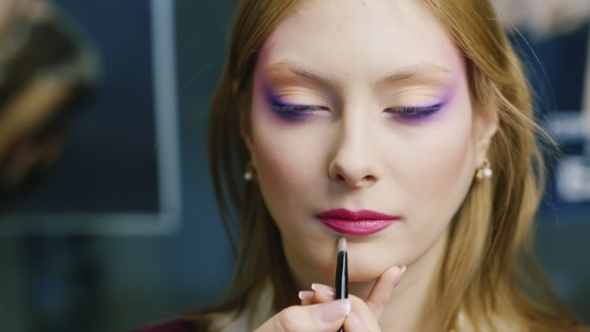 Portrait Of a Photo Model, She Applied Makeup