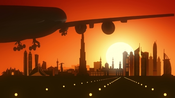 Dubai Airplane Landing  alt