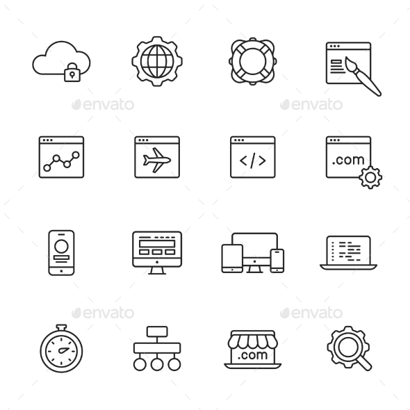 Web Development Line Icons