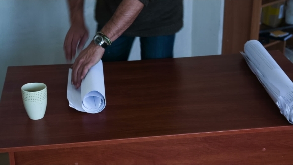 Engineer Hands Review Drawing 