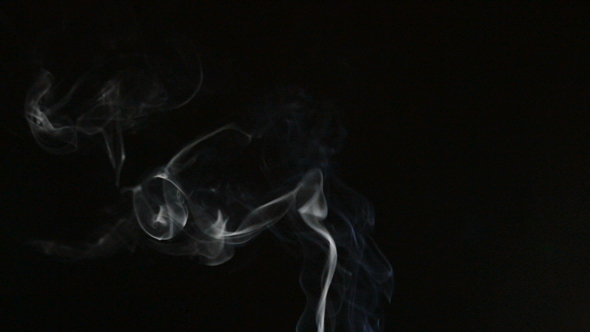 Column and Strands of Smoke with Black Background