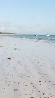 Vertical Video of Low Tide in the Ocean Near the Coast of Zanzibar Tanzania