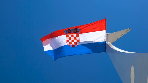 Croatia Flag Waving in the Wind