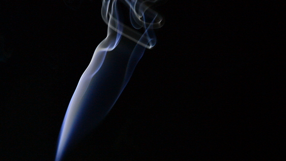 Smoke Column at Left Moving with Black Background