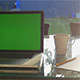 Laptop and Hot Drink in Morning Sunlight - VideoHive Item for Sale