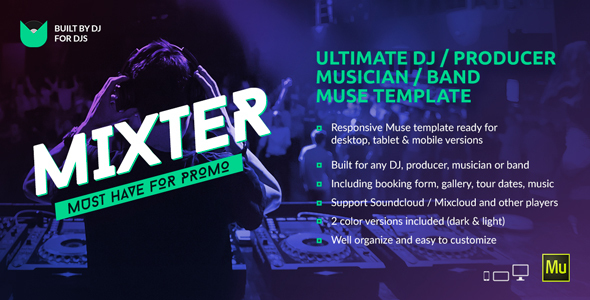 Mixter - Ultimate Szablon strony DJ / producent / muzyk / zespół muzyczny Muse