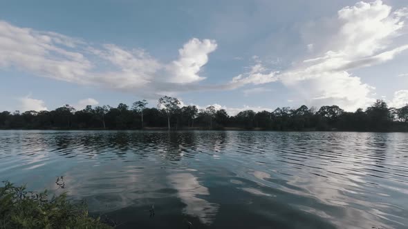 Wide Timelapse of the Lake Near Angkor Wat