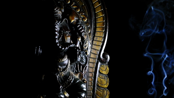 Ganesha Deity Appearing on the Dark